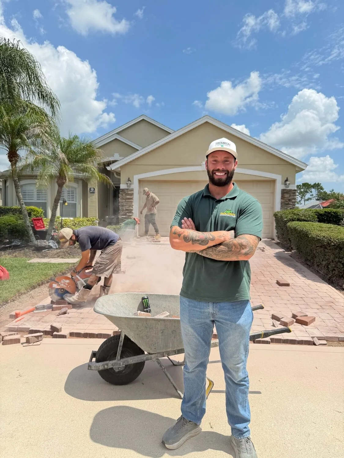The Golden Outdoor Solutions crew on a project in Brevard County, FL